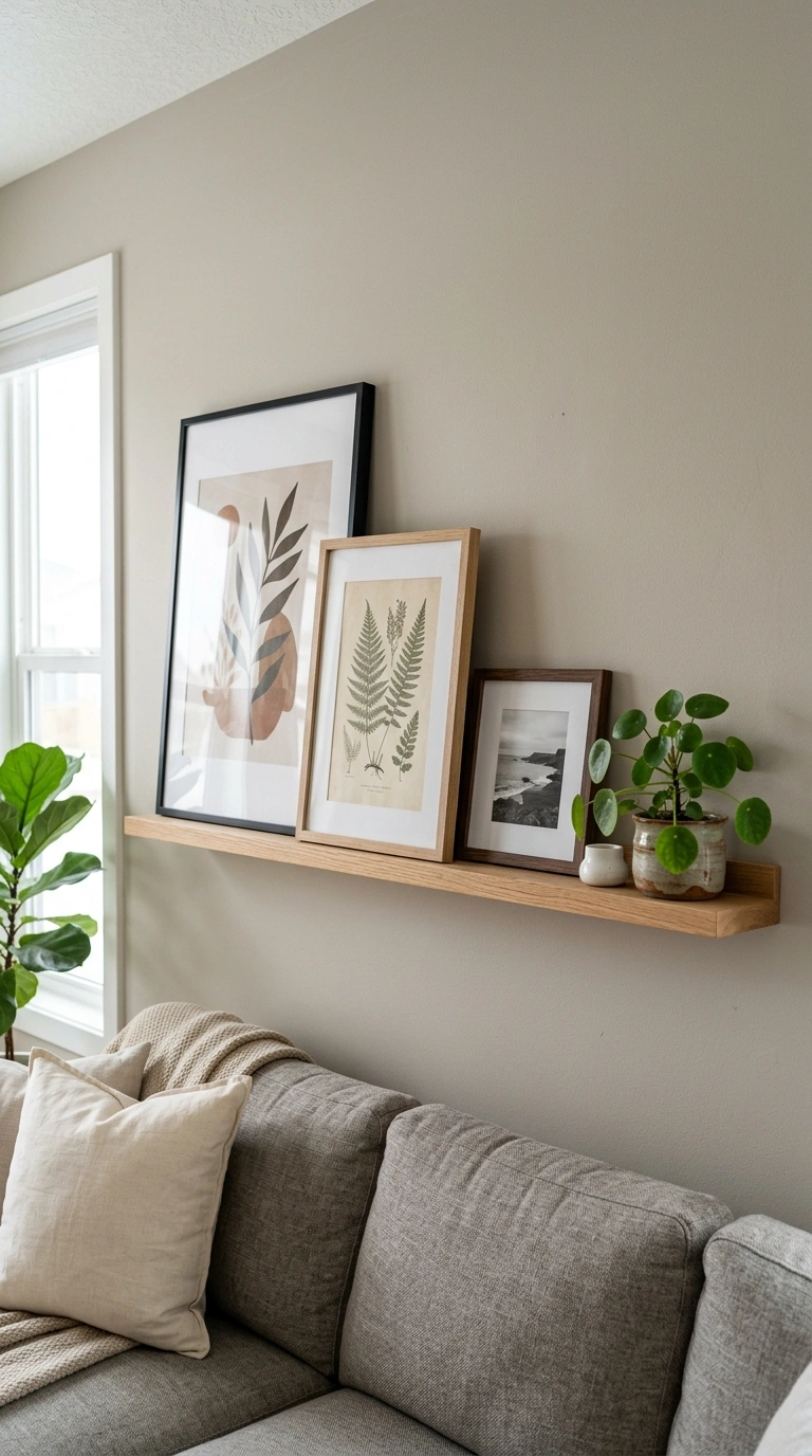 001 Create A Gallery Shelf A single long floating shel