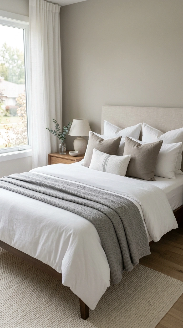 19 Ways to Give Your Guest Bedroom a Boutique-Hotel Touch 2 001 Layered Hotel Bedding A neatly made queen bed with
