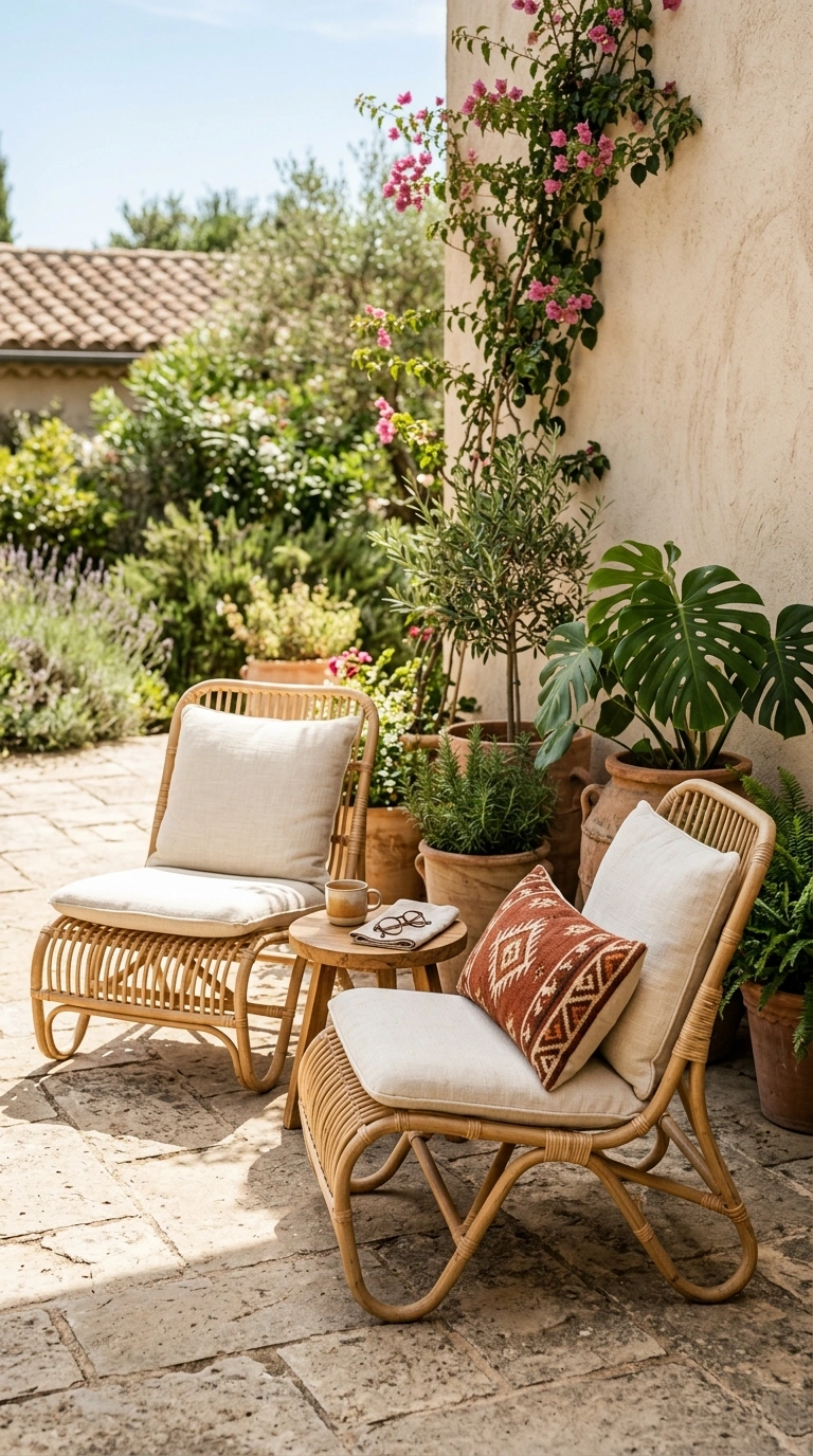 19 Outdoor Decor Ideas Everyone Is Saving Right Now 2 001 Woven Lounge Chairs A patio corner with two woven
