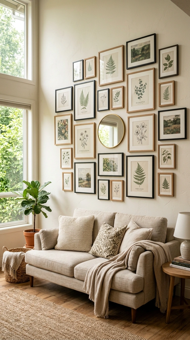 002 Create A Gallery Wall A cozy living room with a la