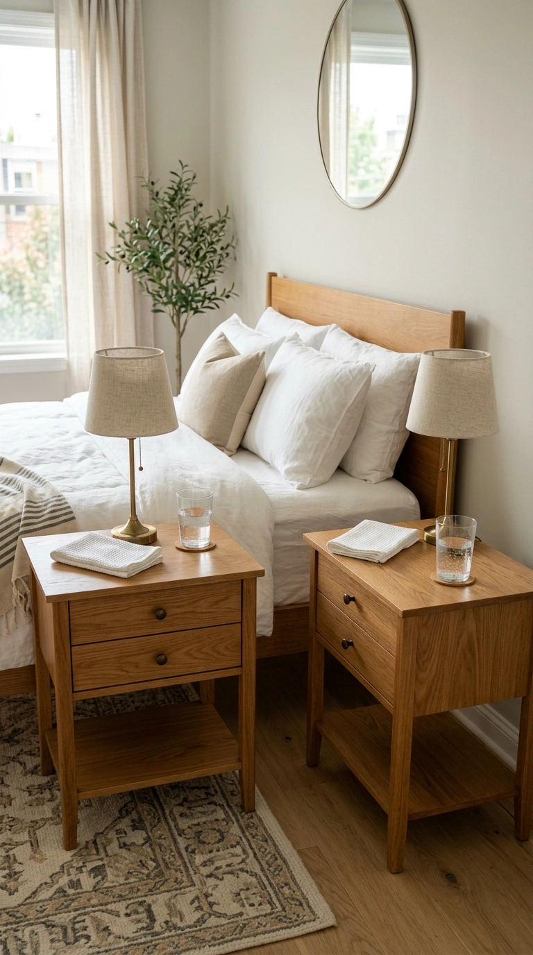 19 Ways to Give Your Guest Bedroom a Boutique-Hotel Touch 3 002 Matching Nightstands Pair Two identical wood night