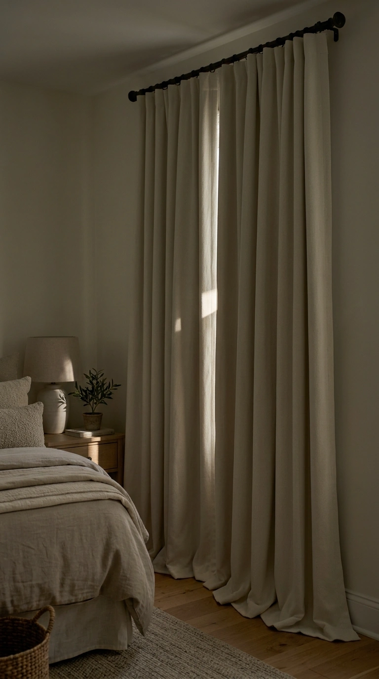 19 Ways to Give Your Guest Bedroom a Boutique-Hotel Touch 4 003 Blackout Curtain Panels Floor length ivory curtain