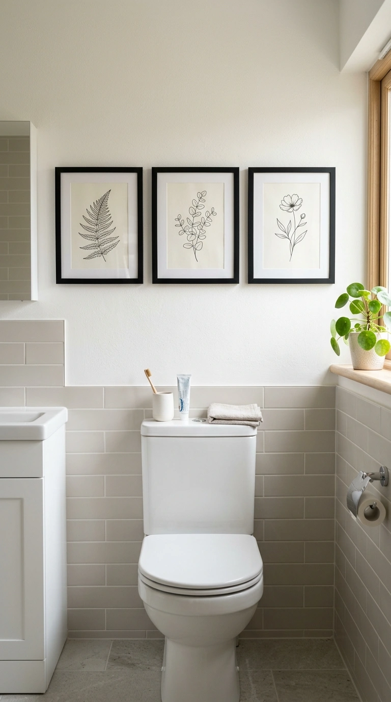 003 Framed Botanical Prints Three simple black framed