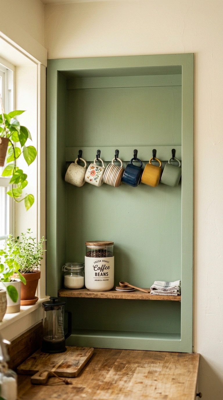 003 Open Cabinet Nook An open kitchen cabinet with the