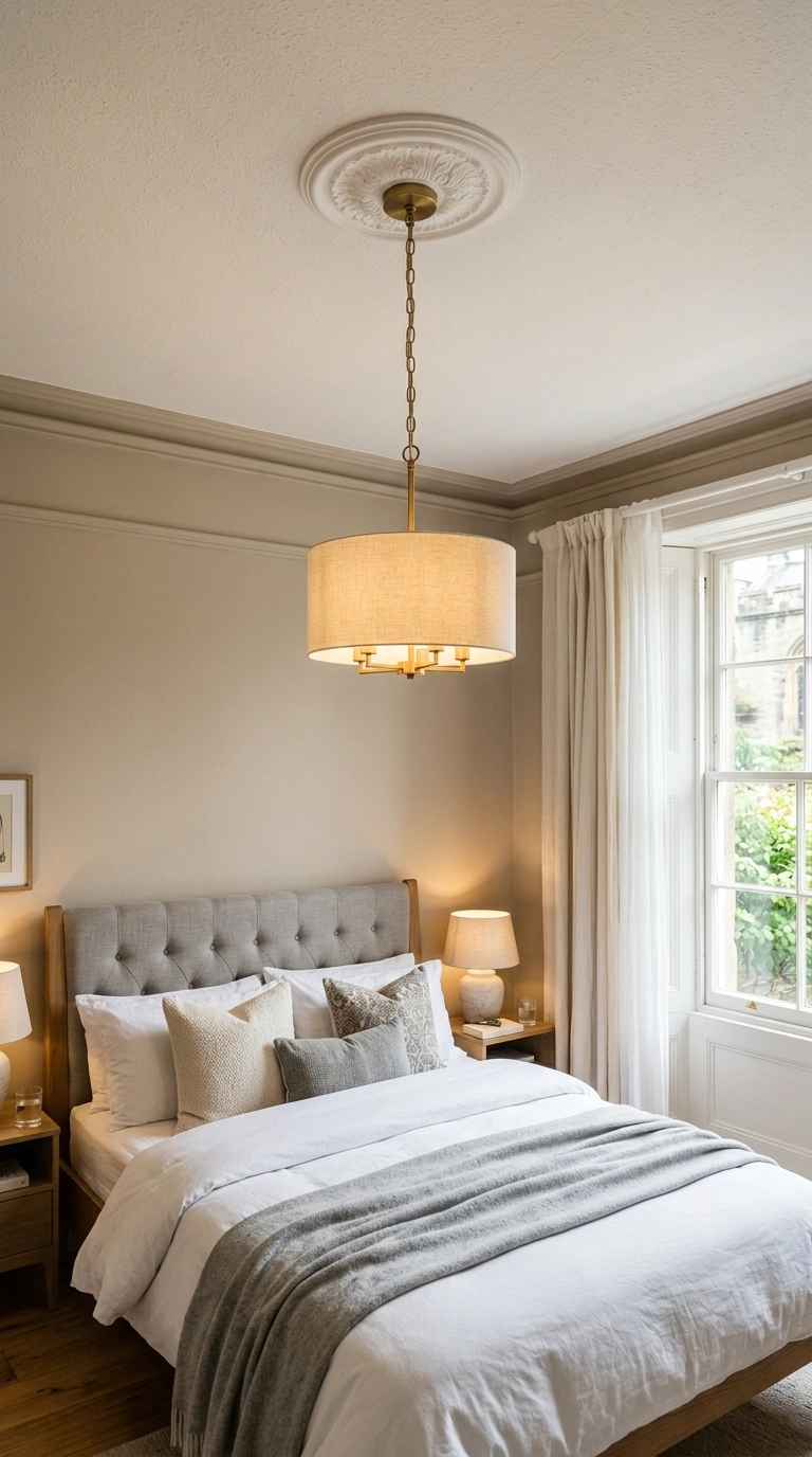 22 Bedroom Decor Ideas That Make Your Space Feel More Luxurious 4 003 Statement Chandelier A bedroom ceiling with a smal
