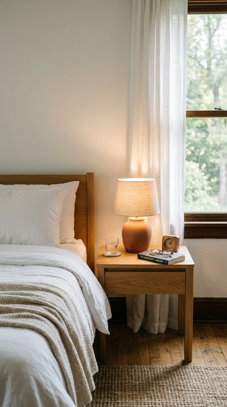 004 Bedside Reading Lamps A bedroom nightstand beside