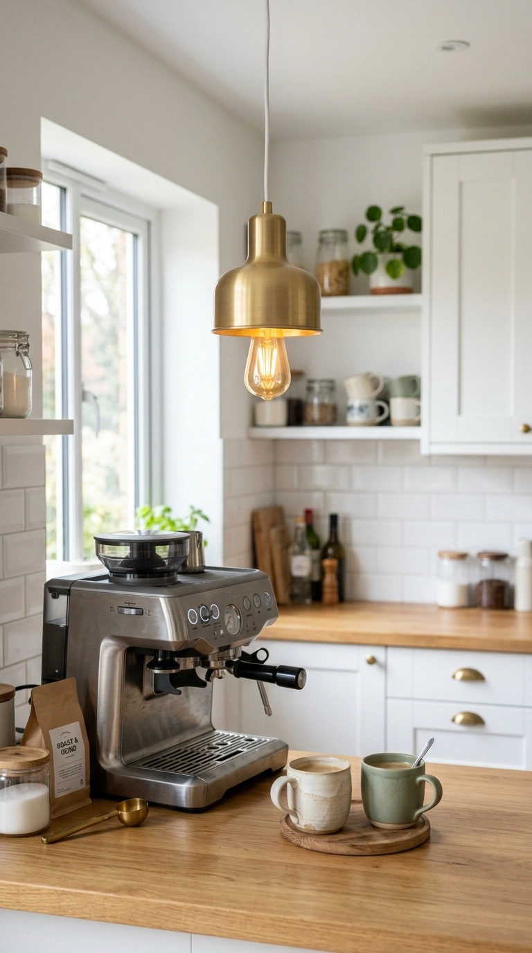 004 Hanging Pendant Light A small brass pendant light