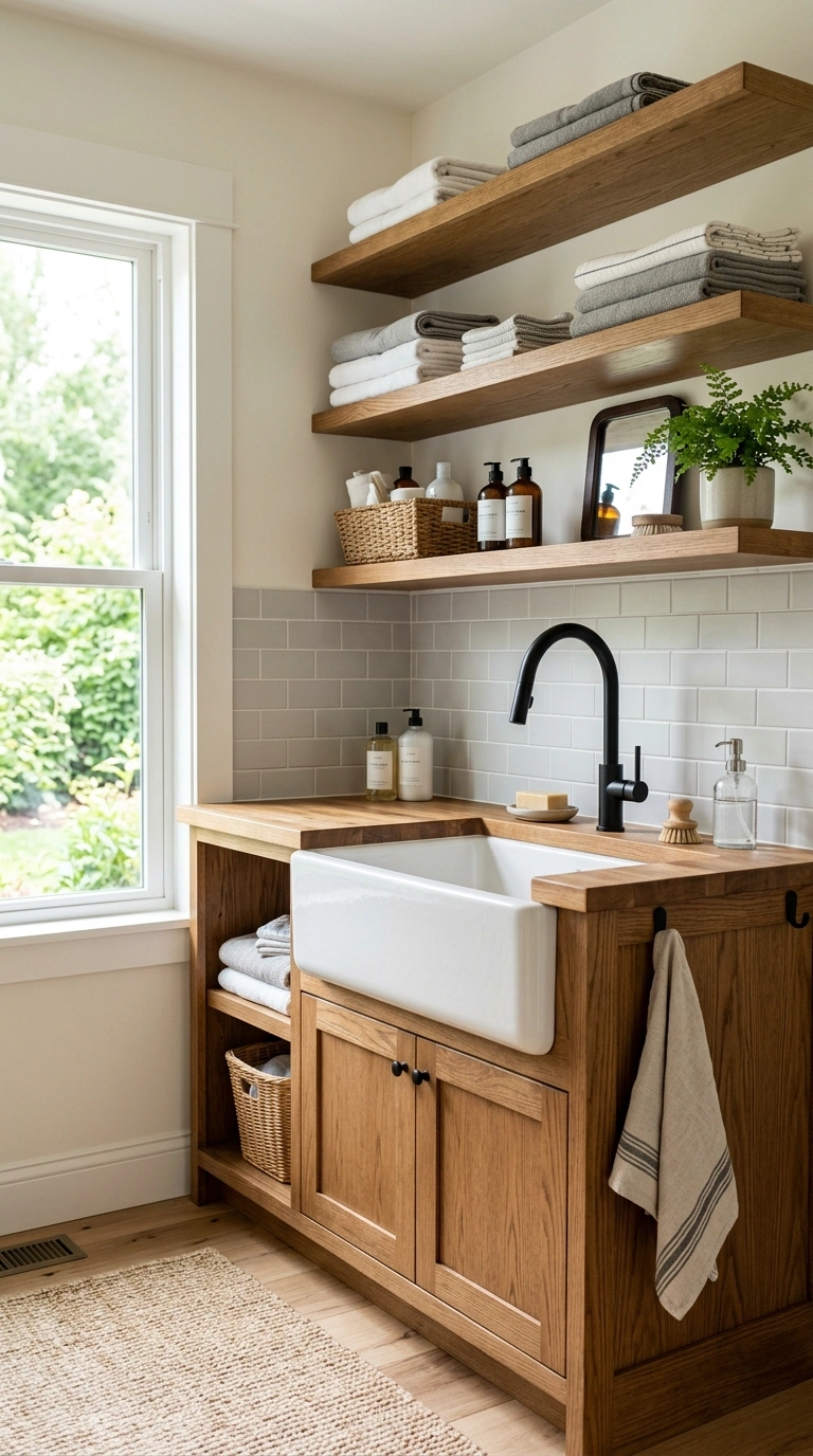 005 Farmhouse Sink Station A laundry room with a white
