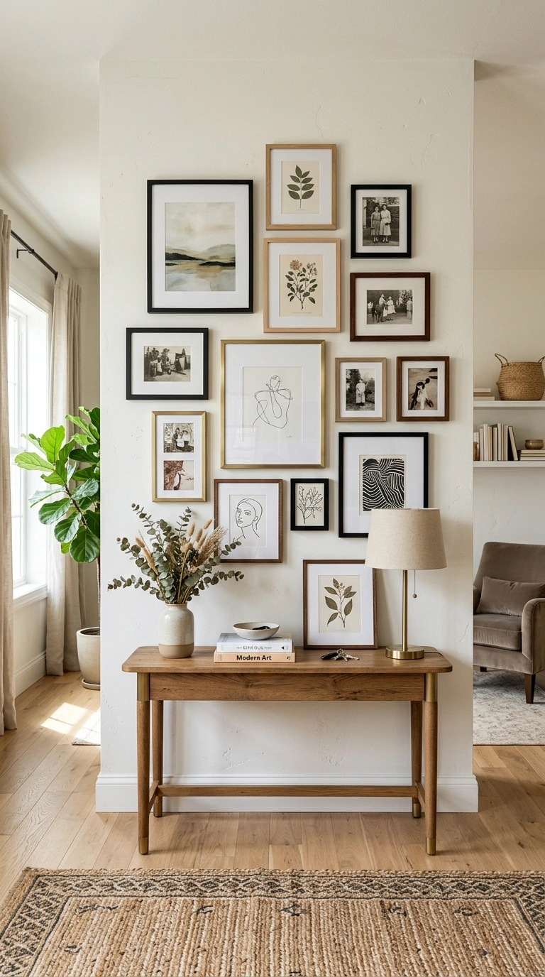 19 Stylish Living Room Ideas for a Home That Feels Put Together 6 005 Gallery Wall Display A living room wall with a gal