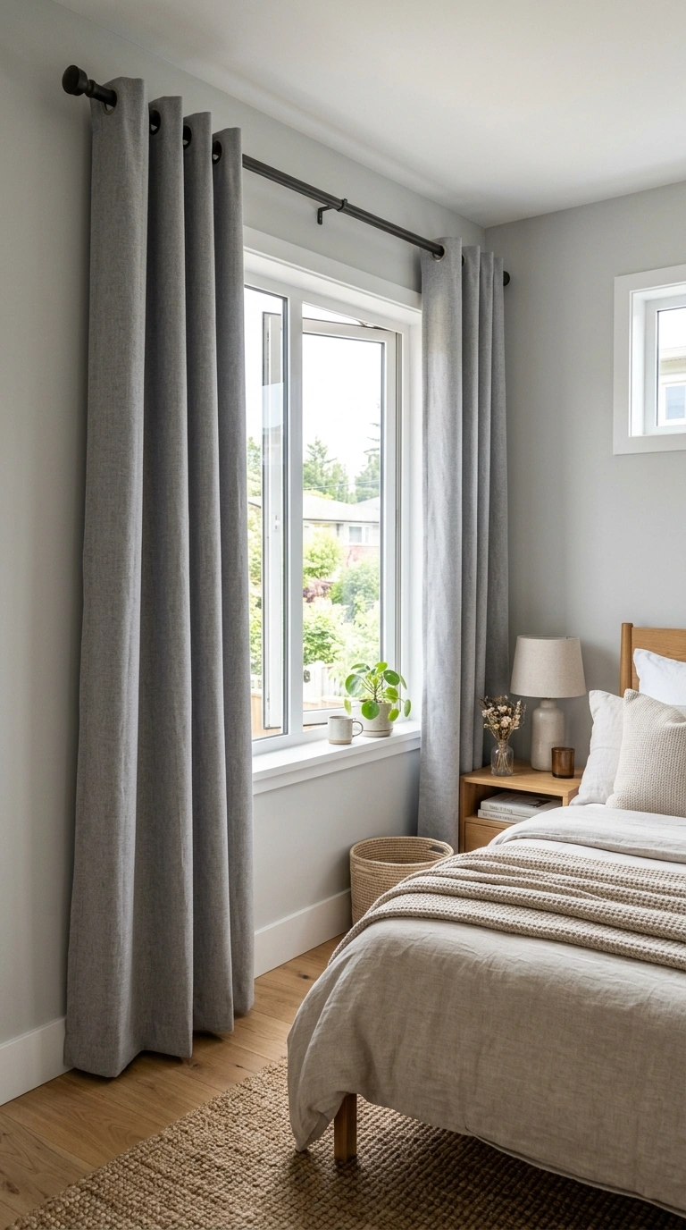 006 Blackout Curtain Panels A bedroom window with soft