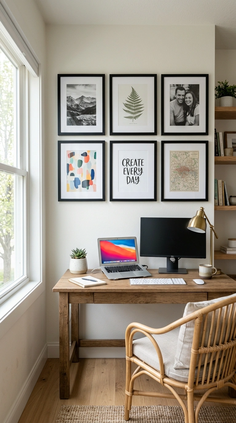 006 Gallery Wall Frames A small home office wall above