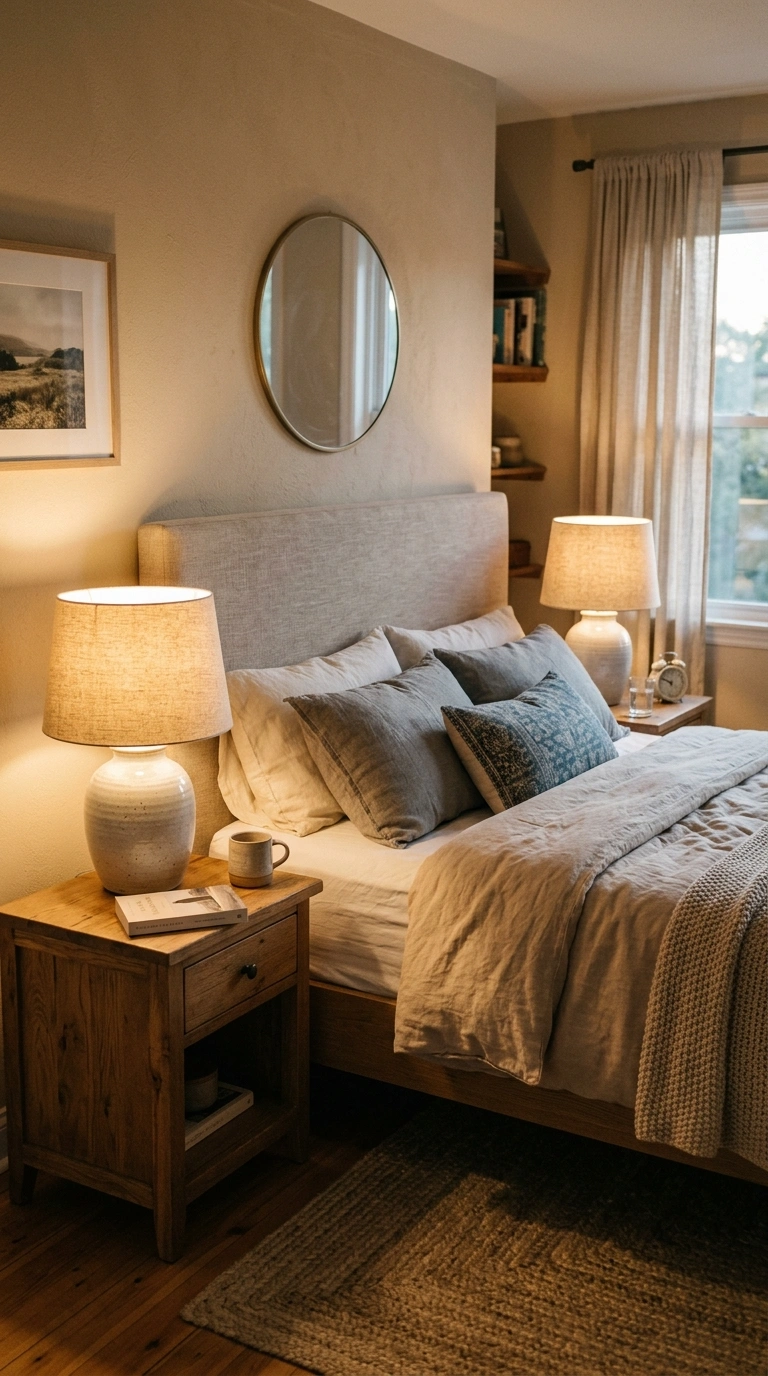 22 Bedroom Decor Ideas That Make Your Space Feel More Luxurious 7 006 Matching Nightstand Lamps A bed flanked by two mat