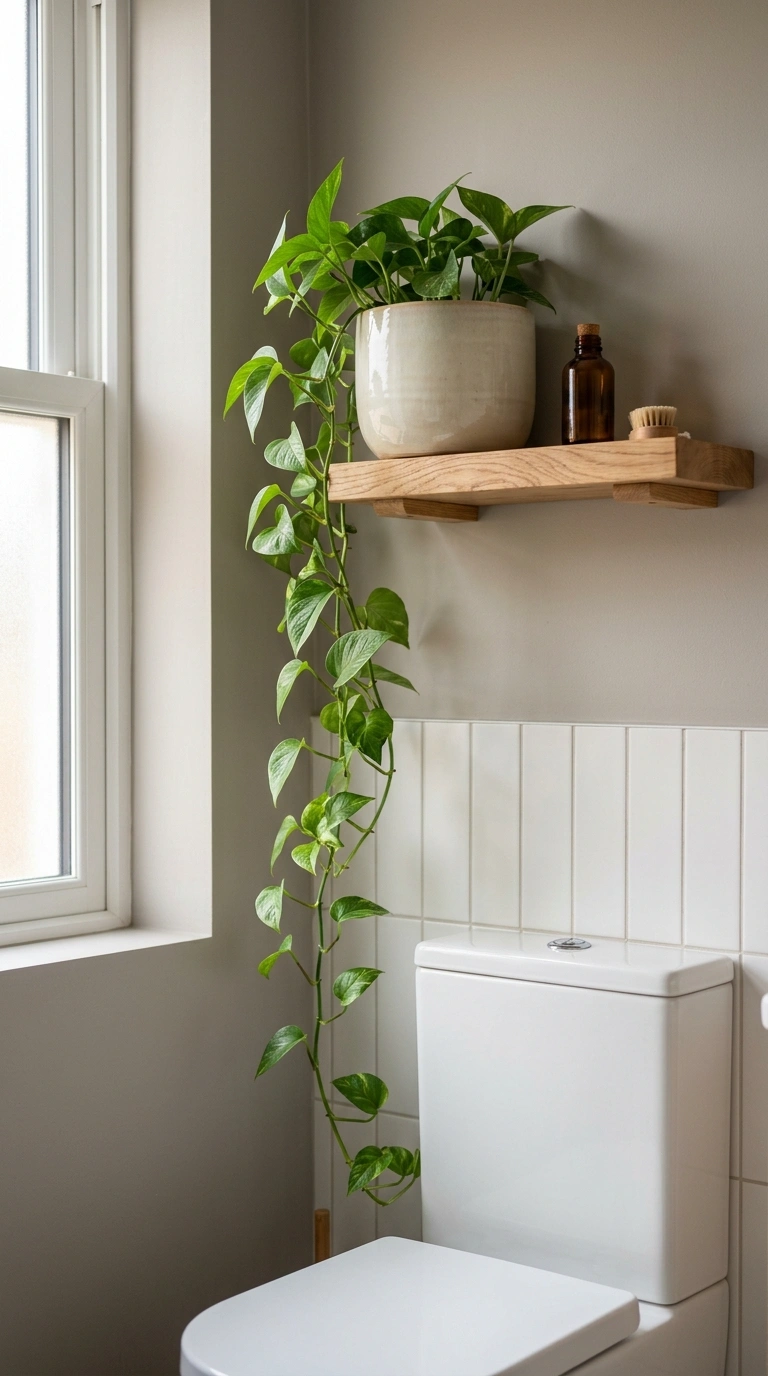 006 Trailing Plant Shelf A single floating shelf above
