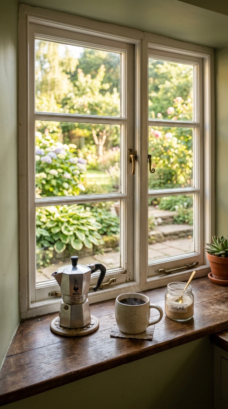 006 Windowsill Coffee Spot A deep kitchen windowsill s