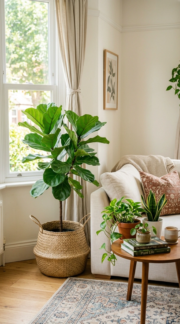 008 Bring In Houseplants A living room corner with a t