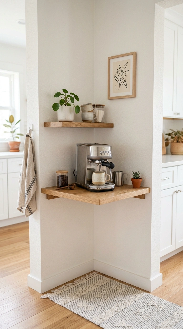 19 Coffee Station Setups That Bring Café Vibes Home 9 008 Corner Counter Nook An unused kitchen corner turne