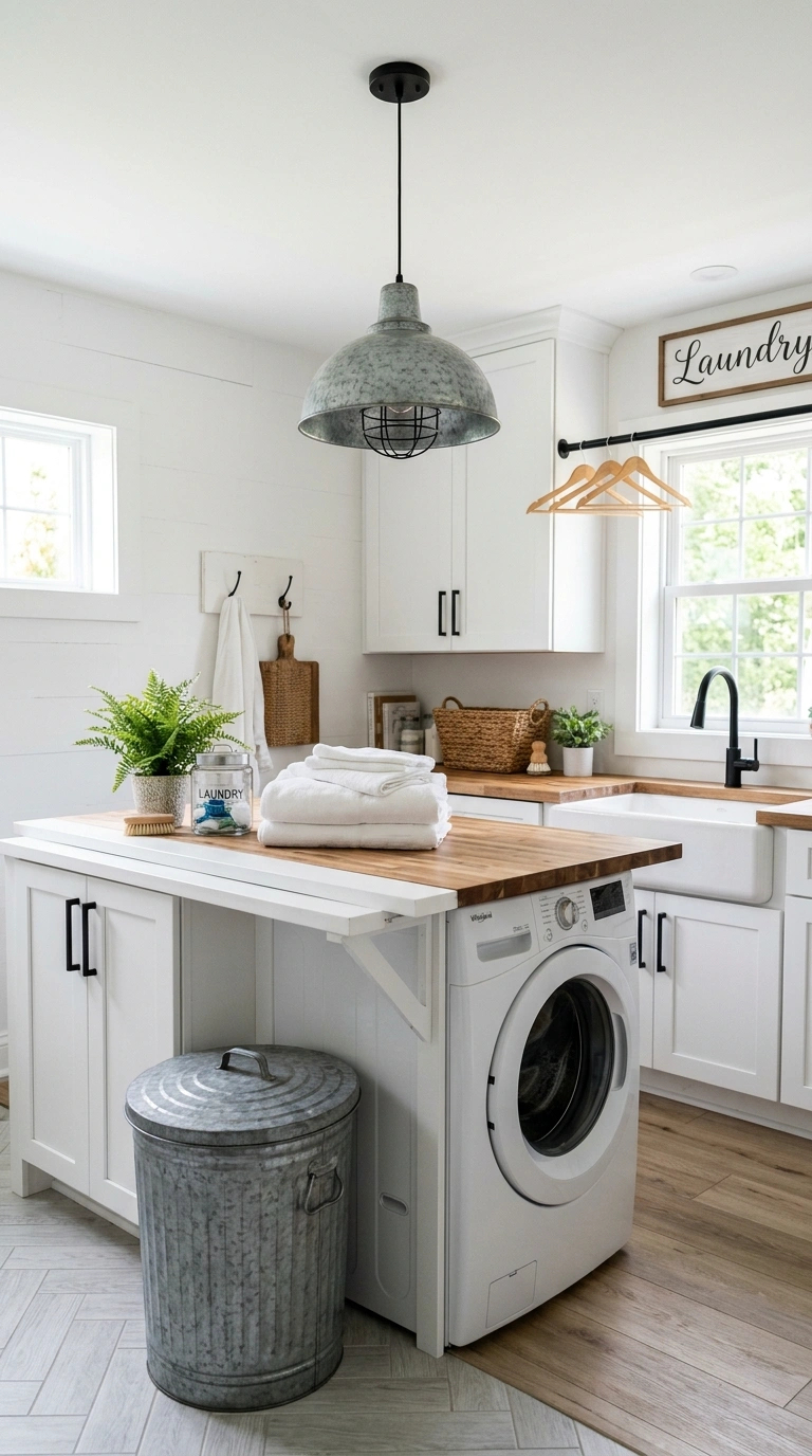 008 Galvanized Metal Accents A laundry room with a gal