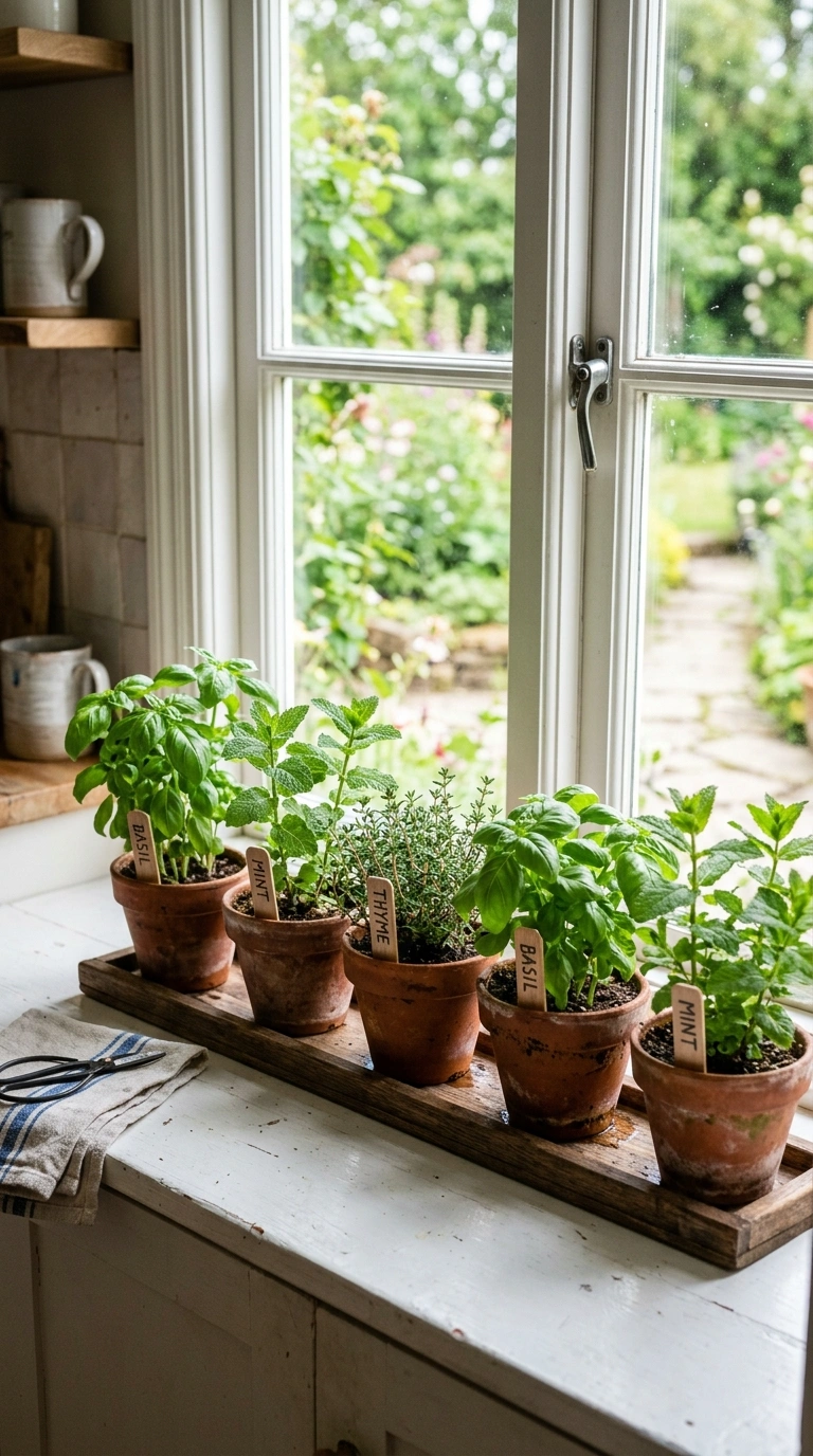 008 Herb Garden Window A sunny kitchen windowsill line