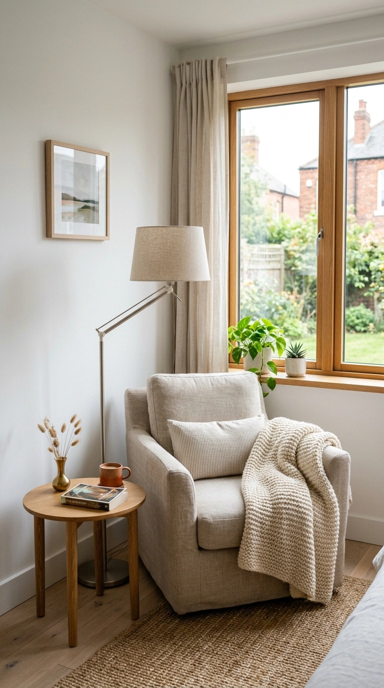 009 Cozy Reading Nook A small bedroom corner reading n