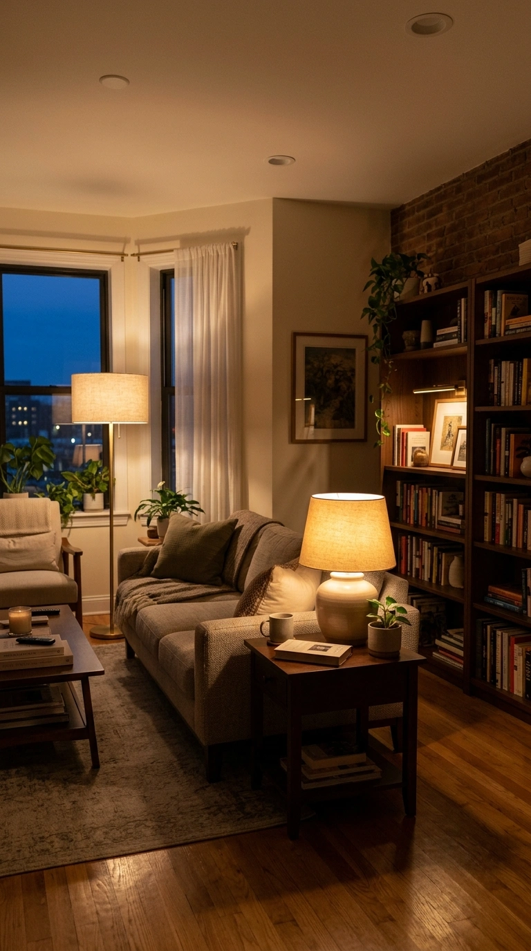 19 Stylish Living Room Ideas for a Home That Feels Put Together 10 009 Layered Lighting Design A living room with a floor