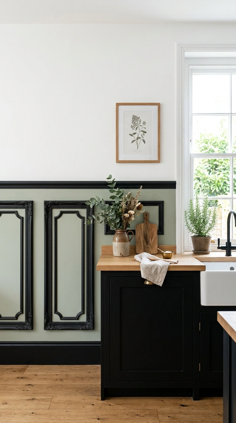 009 Matte Black Trim A kitchen wall with matte black p