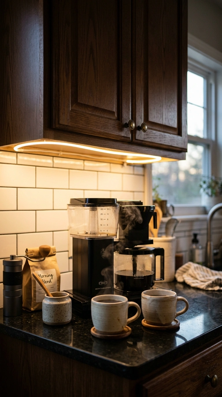 009 Under Cabinet Lighting A small kitchen coffee stat