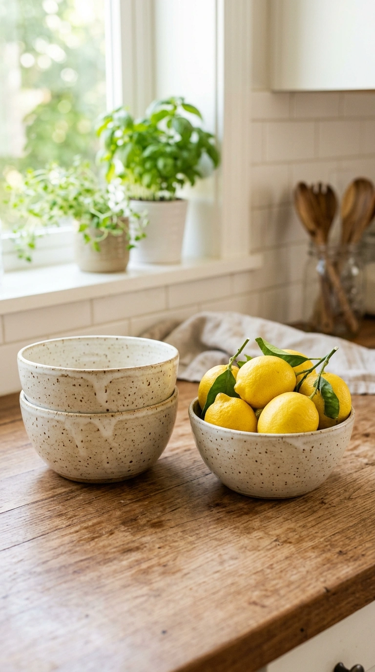 010 Ceramic Bowl Collection A kitchen counter with a s
