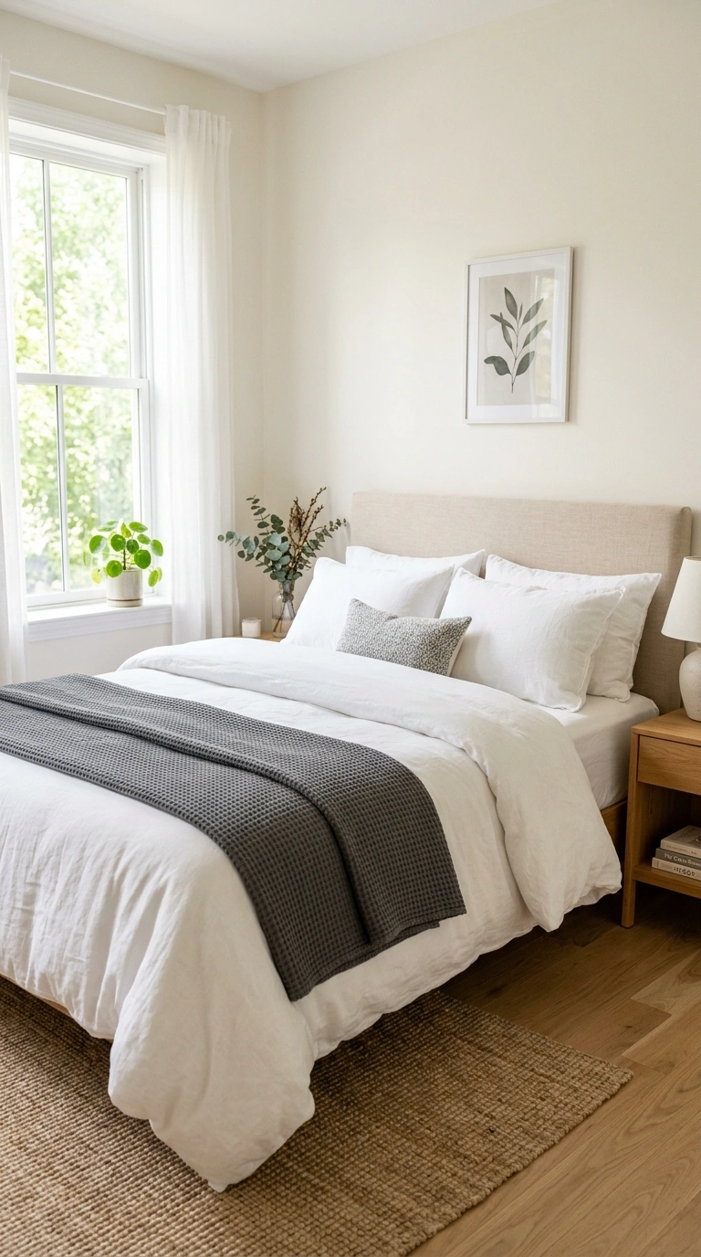 010 Fresh Bedding Set A neatly made bed with a crisp w