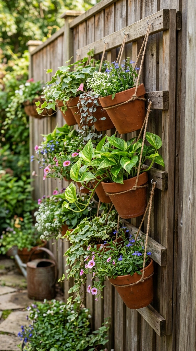26 Outdoor Decorating Ideas for a Calm and Comfortable Backyard 11 010 Vertical Garden Wall A backyard fence with a woode