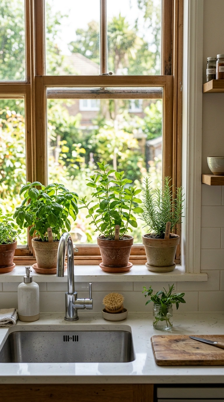 24 Simple Kitchen Makeover Ideas for DIY and Budget-Friendly Updates 12 011 Add A Herb Garden A kitchen windowsill above the s