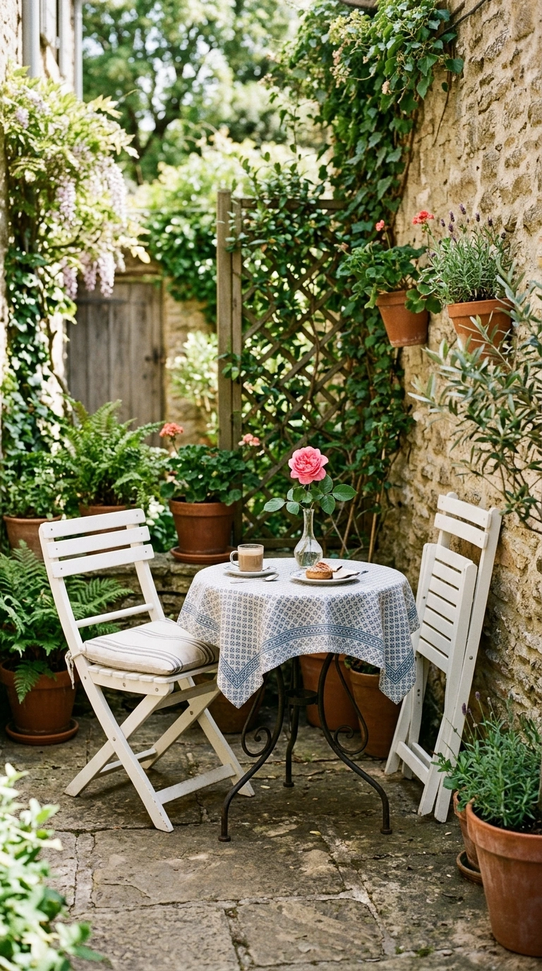 011 Bistro Table Nook A small round bistro table with