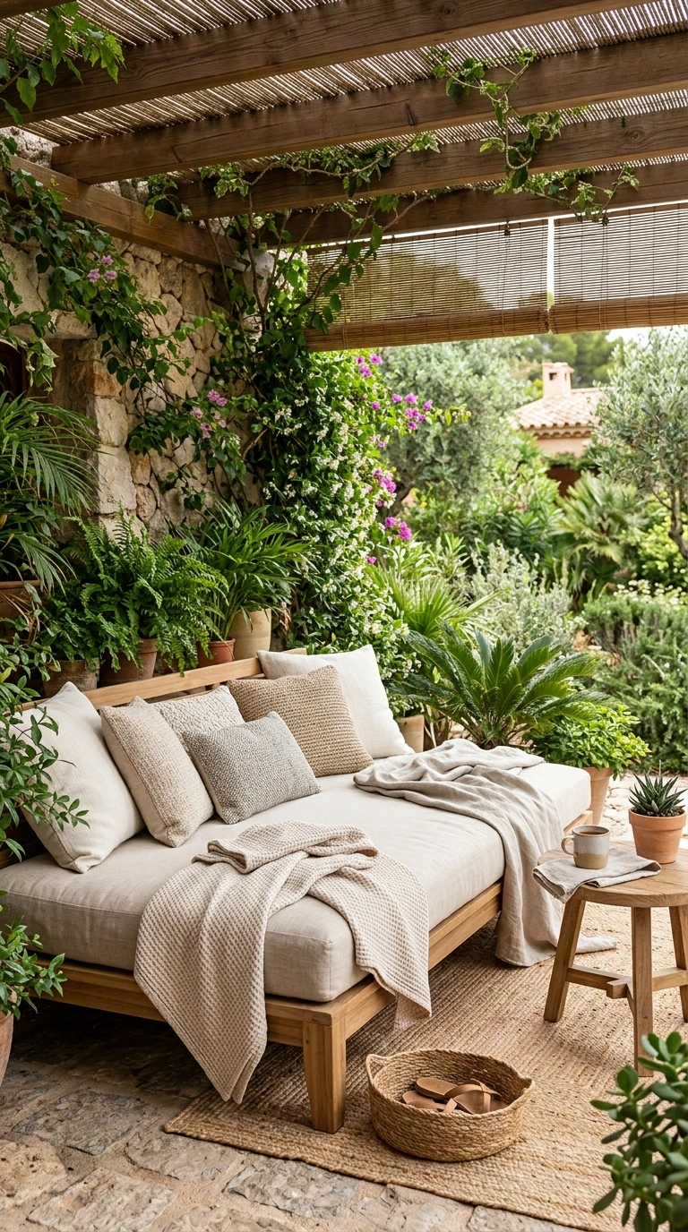 19 Patio Trends to Watch If You Love Outdoor Living 12 011 Outdoor Daybed Lounge A shaded patio corner with a