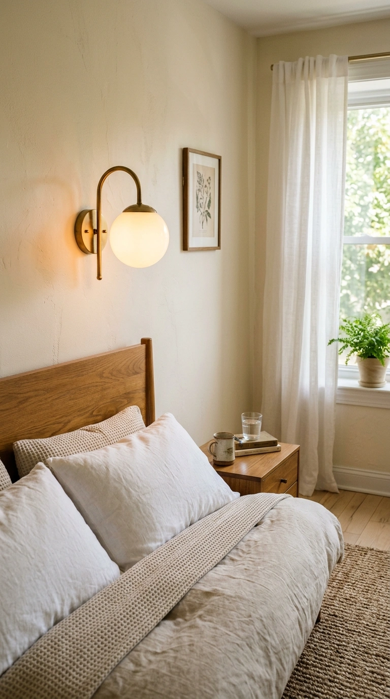 22 Bedroom Decor Ideas That Make Your Space Feel More Luxurious 12 011 Warm Wall Sconces A bedroom wall beside a bed with