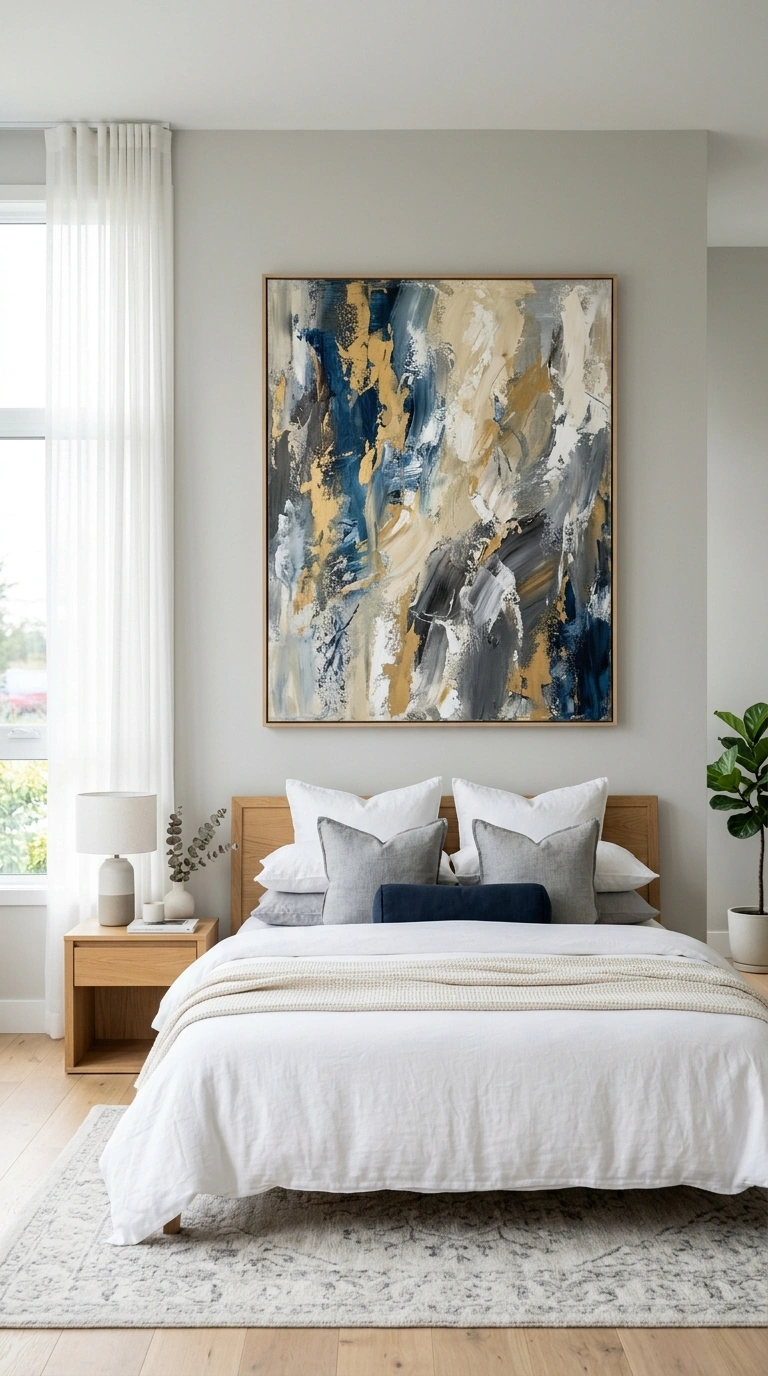 21 Bedroom Ideas for Women in Their 20s With Stylish Personality 13 012 Statement Wall Art A bedroom wall directly across