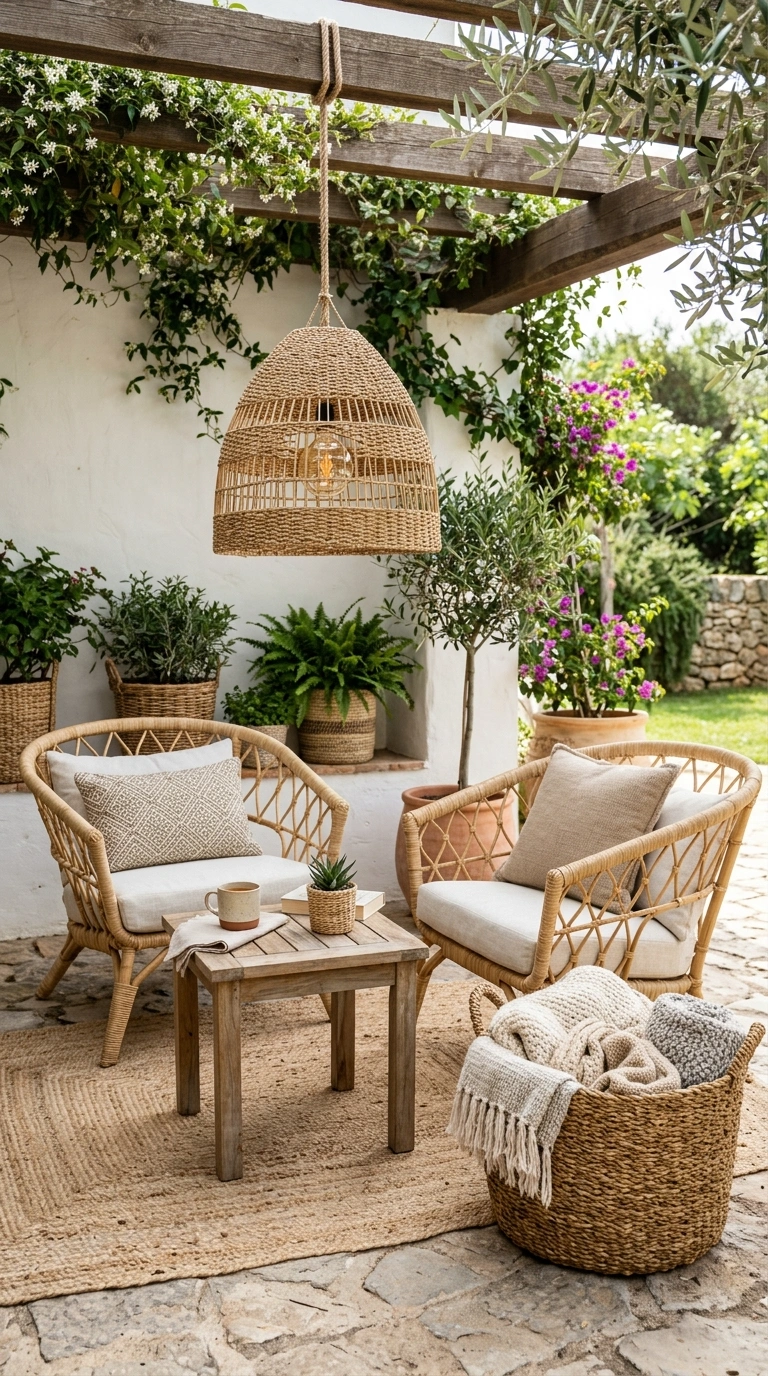 19 Patio Trends to Watch If You Love Outdoor Living 13 012 Woven Textures Everywhere A patio seating area wit