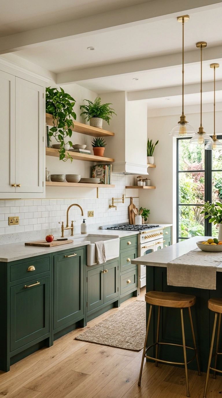 013 Deep Forest Green A kitchen with deep forest green