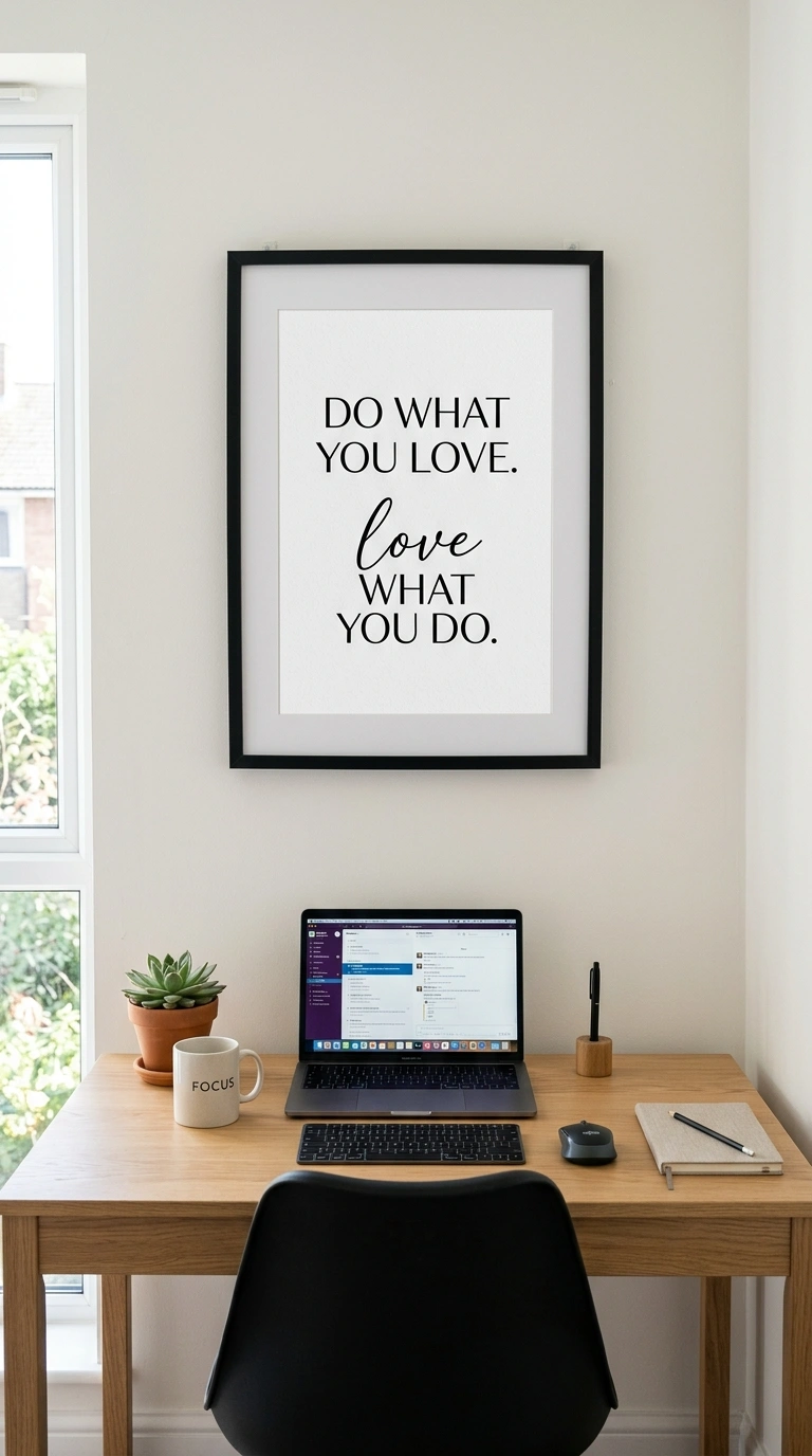 013 Motivational Wall Art A simple black framed quote