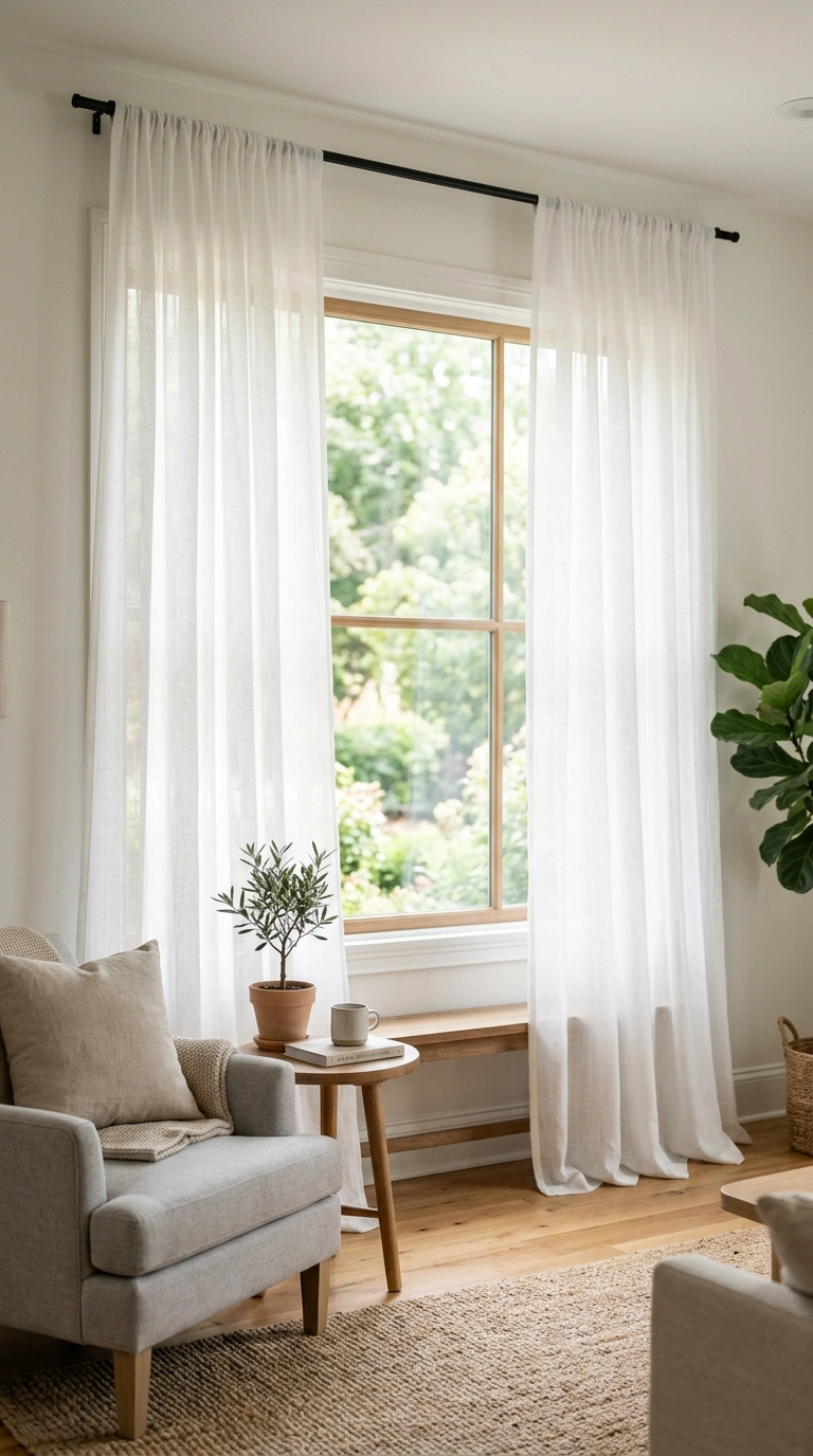 013 Sheer Window Curtains A living room window with so