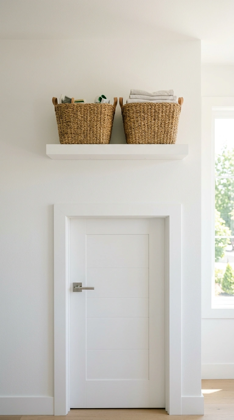013 Shelves Above Door A single floating shelf mounted