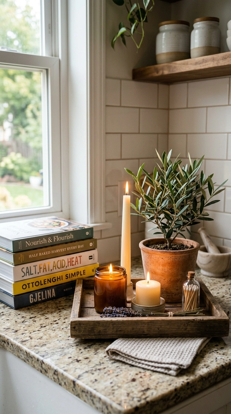 014 Candle Vignette Counter A kitchen counter corner s