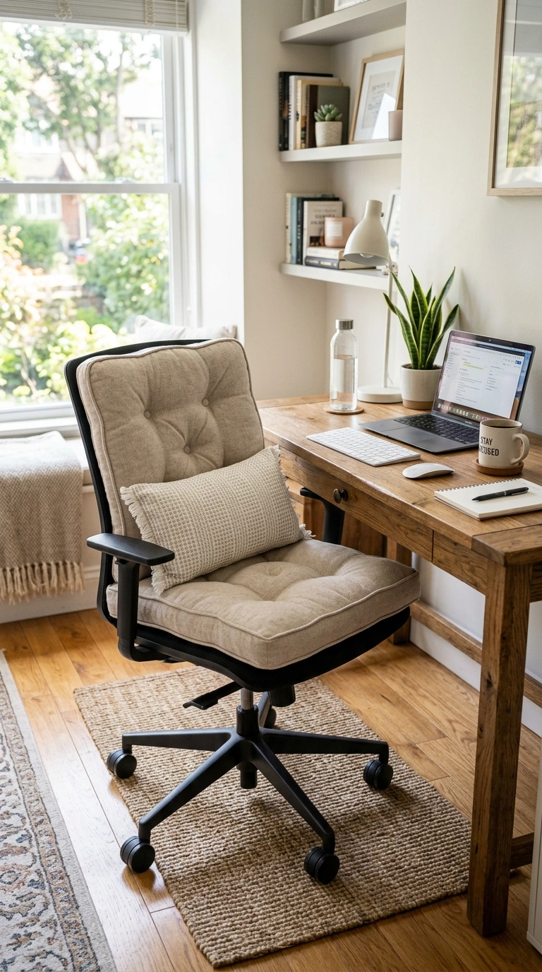 014 Chair Cushion Swap A home office chair fitted with