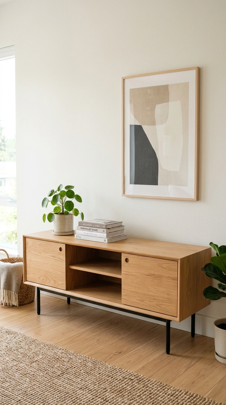 014 Minimalist Media Console A low wood media console