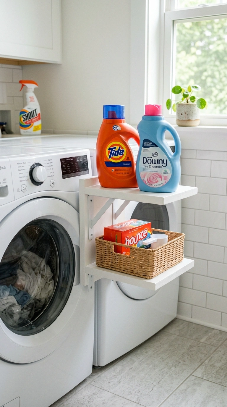 014 Two Tier Detergent Shelf A compact two tier white