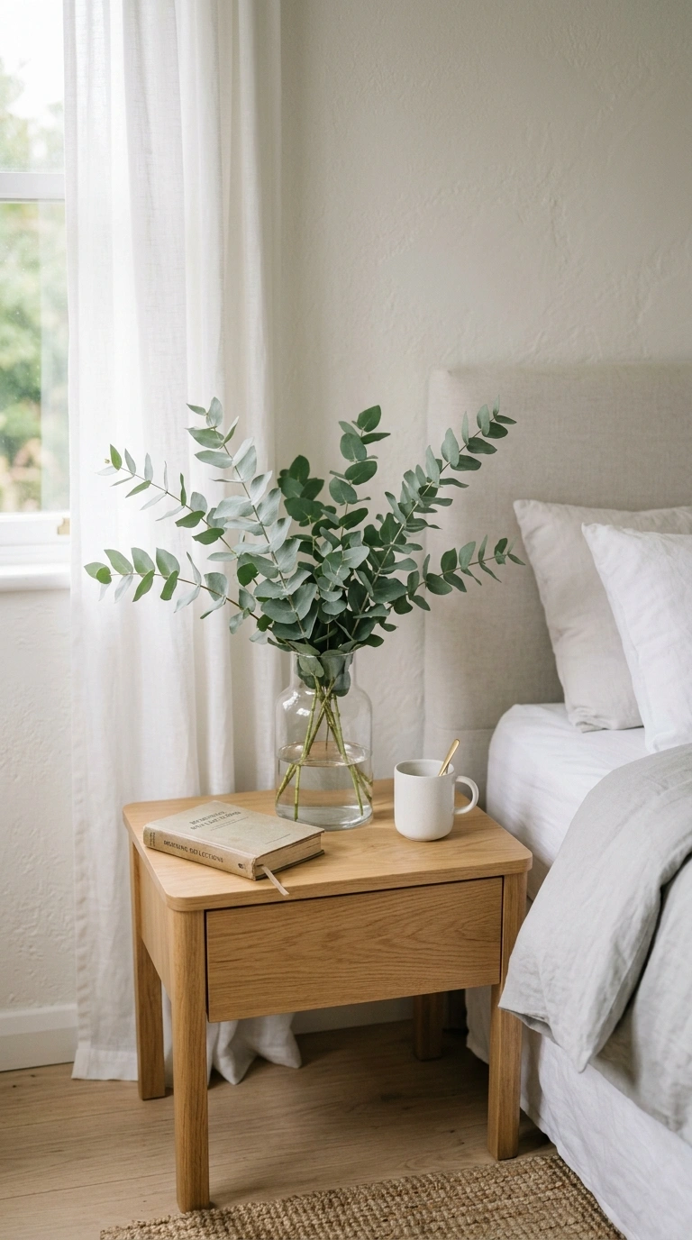 22 Bedroom Decor Ideas That Make Your Space Feel More Luxurious 16 015 Fresh Floral Arrangement A bedroom nightstand with