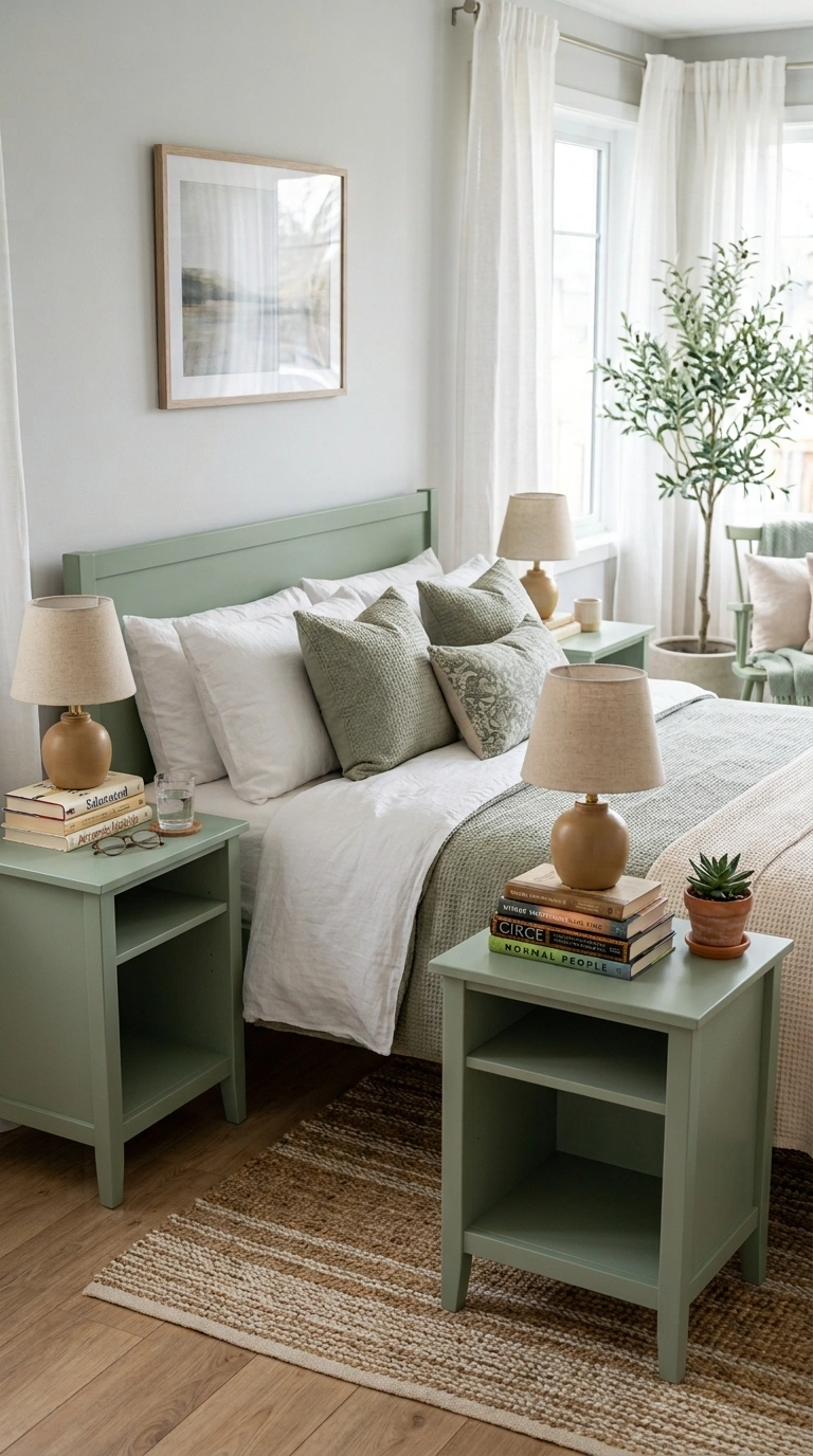 015 Repainted Nightstands A bedroom with two matching