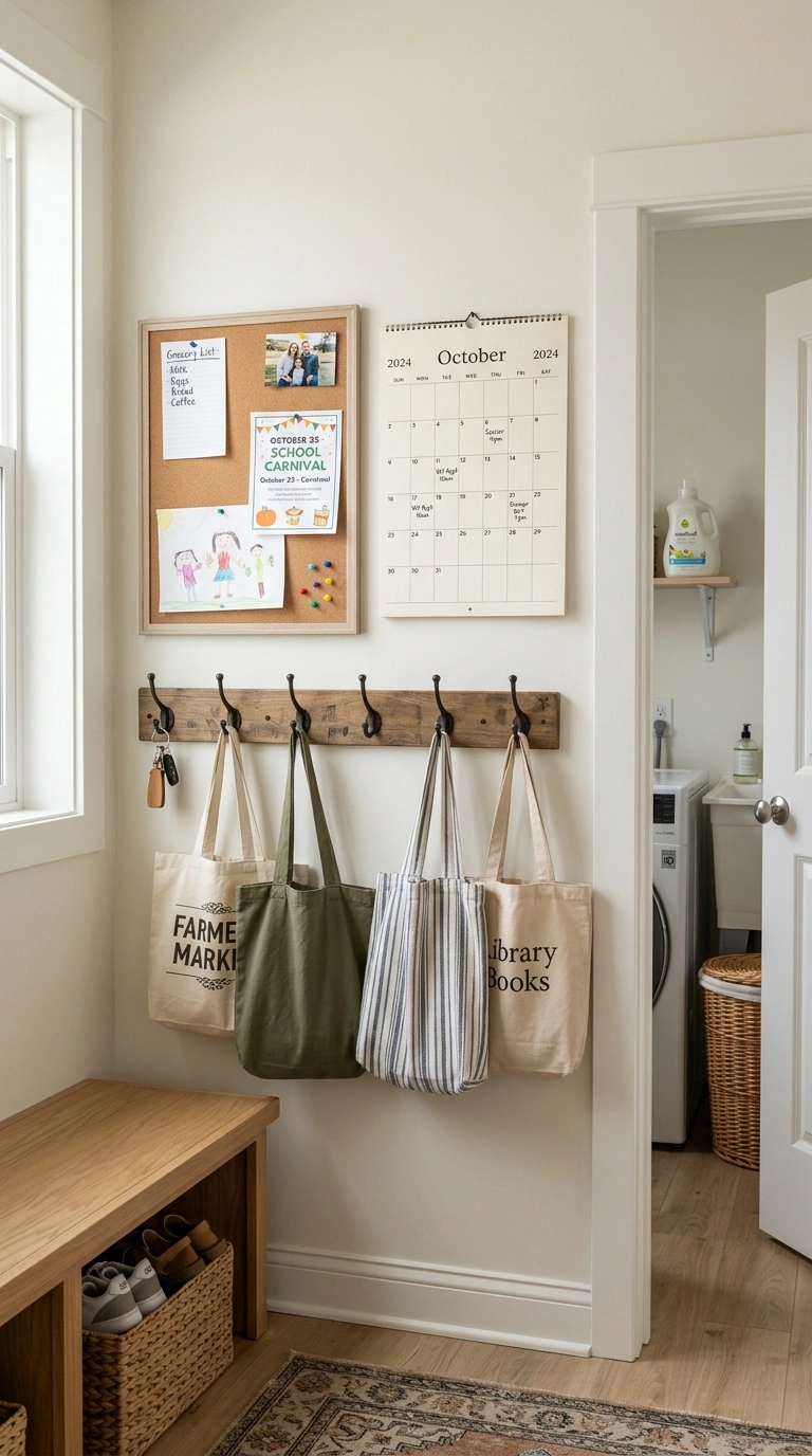 20 Laundry Room Ideas for Smarter Storage and Easier Laundry Days 17 016 Command Center Wall A small wall near a laundry ro