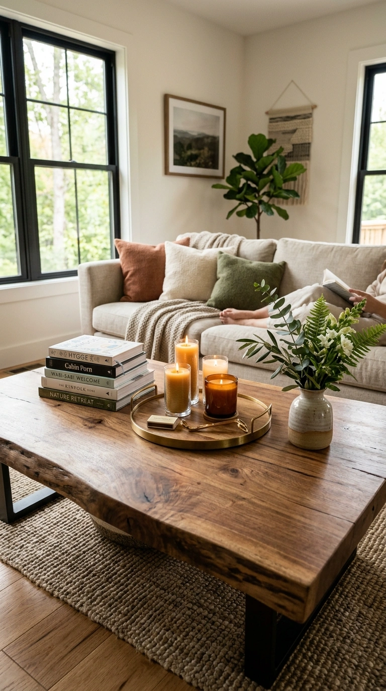 19 Stylish Living Room Ideas for a Home That Feels Put Together 17 016 Grounding Coffee Table A living room with a large