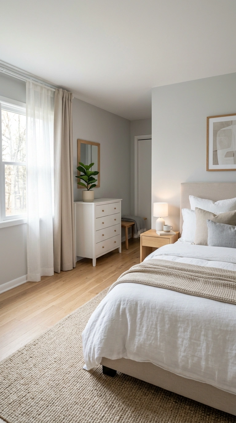 19 Ways to Give Your Guest Bedroom a Boutique-Hotel Touch 18 017 Neutral Color Palette A bright bedroom styled enti