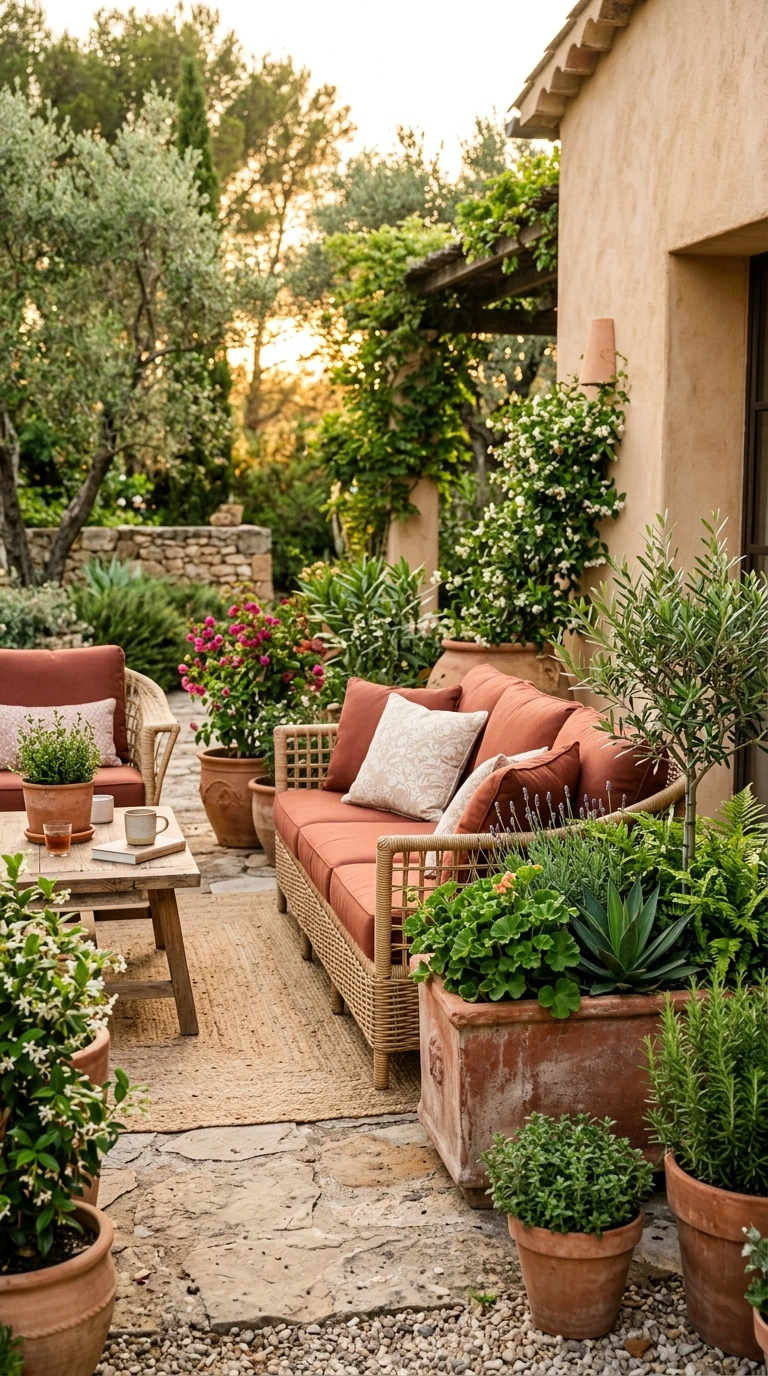19 Patio Trends to Watch If You Love Outdoor Living 18 017 Terracotta Color Palette A patio with terracotta c