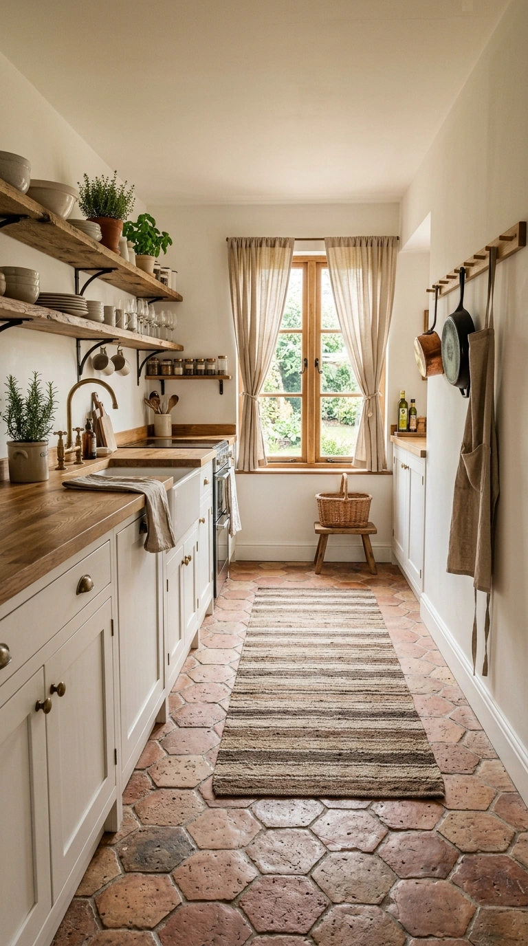 018 Rustic Terracotta Tile A kitchen with terracotta h